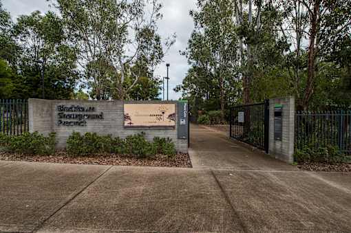 The image shows a gated entrance to a property named "Bedfordview Estate".