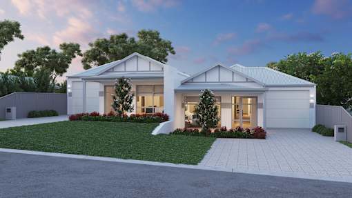 A modern two-story house with a garage and a driveway.