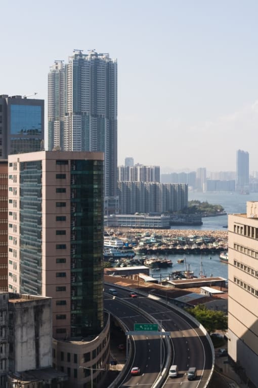 a view of the city of hong kong