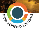 A graphic with the words 100% verified listings.