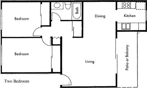 the floor plan of a small house with a kitchen and a living room