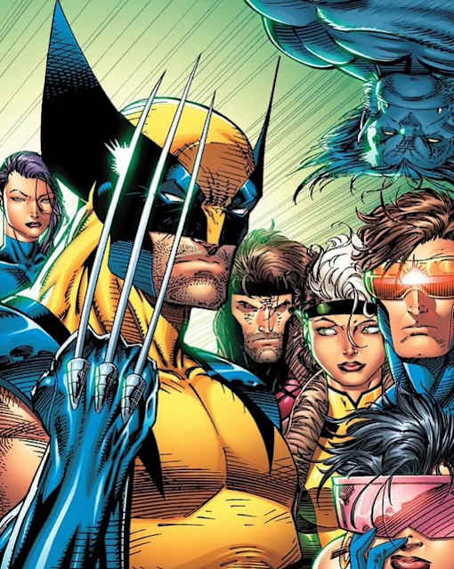 A group of superheroes are standing together.