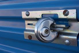 a handle on a blue piece of machinery
