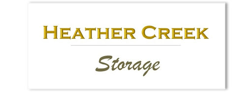 a white rectangle with the logo of the weather creek storage