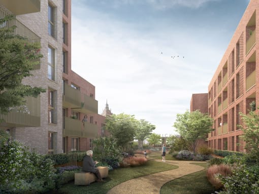 The courtyard at the Brickyard