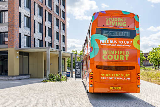 Winfield Court's FREE BUS TO UNI