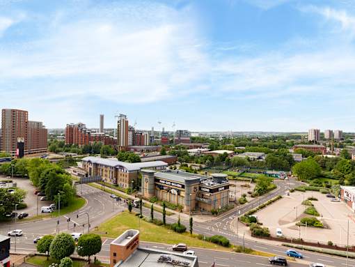 Roof-top view of leeds local area