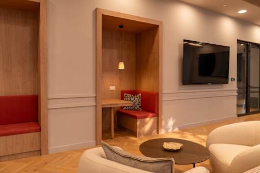 Modern Dining Area at Lighthaus Liverpool Apartments, Liverpool, L3 1EW