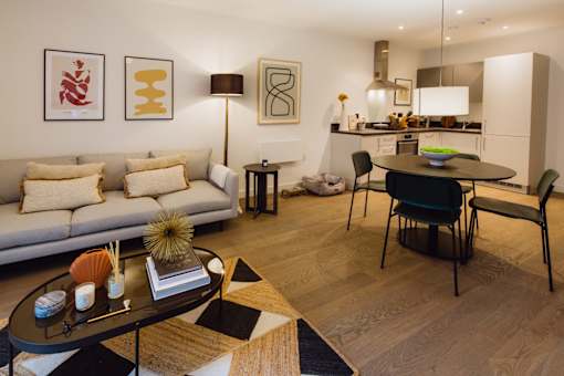 Living And Dining Area at Slate Yard Apartments, Salford, M3 5EX