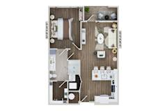 1 bedroom 1 bath A10A Floor Plan at The Sully, Chantilly