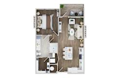 1 bedroom 1 bath A4A Floor Plan at The Sully, Chantilly, VA, 20151