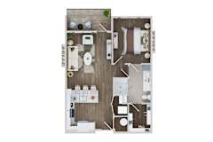1 bedroom 1 bath A6A Floor Plan at The Sully, Chantilly, VA, 20151