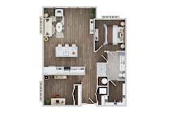 1 bedroom 1 bath A6AD Floor Plan at The Sully, Chantilly, 20151