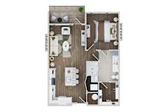 1 bedroom 1 bath A8A Floor Plan at The Sully, Chantilly