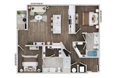 2 bed 2 bath B13B Floor Plan at The Sully, Chantilly, VA