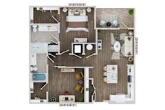 2 bed 2 bath B1B Floor Plan at The Sully, Chantilly, VA, 20151