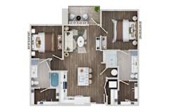 2 bed 2 bath B5B Floor Plan at The Sully, Chantilly, VA, 20151
