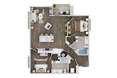 2 bed 2 bath B6B Floor Plan at The Sully, Chantilly, VA