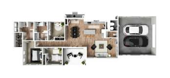 3Bed 2Bath C Floor Plan at Vaseo Townhomes, Lehi, 84043
