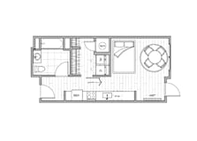 Loft B ADA Floor Plan at Lotus Gallacher Apartments, Salt Lake City