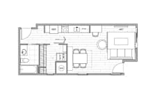Loft D Floor Plan at Lotus Gallacher Apartments, Utah, 84106