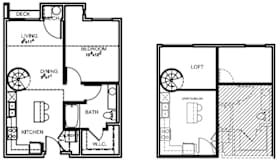 1M A Floor Plan at The Lotus Apartments, Salt Lake City, UT, 84111