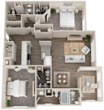 B7 Floor Plan | 1,320 Sq. Ft. at Willowest in Vinings, Georgia, 30339