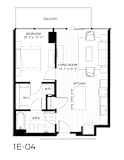 A8 Floor plan | 706 Sq. Ft. at 365 Nicollet, Minneapolis, MN, 55401