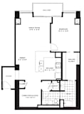 1 Bed 1 Bath Floorplan F at Flair Tower Apartments, Chicago