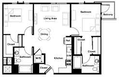 2 bed 2 bath 2C - 2C AHP Floor Plan at L Seven, San Francisco