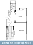 A3 1 Bed 1 Bath FloorPlan | 659 Sq. Ft. at Skye Apartments, Seattle, WA 98121