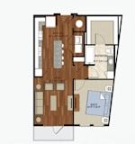 A3 ALT 1 Floor Plan | 730 Sq. Ft. at Abstract at Design District, Texas, 75207