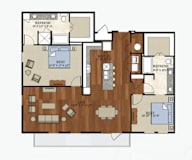B4 Floor Plan | 1,498 Sq. Ft. at Abstract at Design District, Dallas, Texas