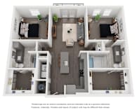 B8 Floor Plan | 1,150 Sq. Ft. at Abstract at Design District, Texas, 75207
