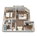 1 Bed 1 Bath Floor Plan | 645 Sq. Ft. at The Annaline in Nashville, TN