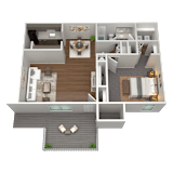 1 Bed 1 Bath Floor Plan | 748 Sq. Ft. at The Annaline in Tennessee 37217