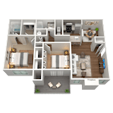 2 Bed 2 Bath Floor Plan | 1,042 Sq. Ft. at The Annaline in Tennessee 37217