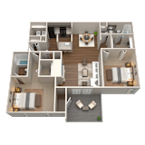 2 Bed 2 Bath Floor Plan | 1,173 Sq. Ft. at The Annaline in Nashville, TN