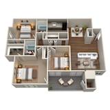 3 Bed 2 Bath Floor Plan | 1,318 Sq. Ft. at The Annaline in Nashville, TN 37217