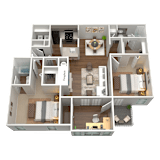 2 Bed 2 Bath Floor Plan | 1,285 Sq. Ft. at The Annaline in Nashville, 37217