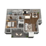1 Bed 1 Bath Floor Plan | 807 Sq. Ft. at The Annaline in TN 37217