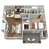 1 Bed 1 Bath Floor Plan | 789 Sq. Ft. at The Annaline in Nashville, Tennessee