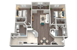 2 Bed 2 Bath Floor Plan | 1,220 Sq. Ft. at Verona at Boynton Beach in Florida 33426