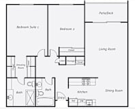 2 Bedroom Floor Plan | 995 Sq. Ft. at Delphine on Diamond, San Francisco, 94131