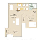 1 Bed 1 Bath Floor Plan | 800 Sq. Ft at Country Club Lakes, Jacksonville, Florida