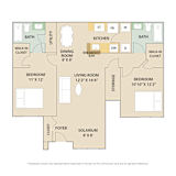 2 Bed 2 Bath Floor Plan | 1,075 Sq. Ft at Country Club Lakes, Jacksonville, FL, 32224