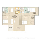 3 Bed 2 Bath Floor Plan | 1,410 Sq. Ft at Country Club Lakes, Jacksonville, FL, 32224