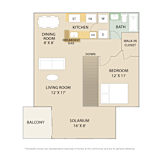 1 Bed 1 Bath Floor Plan | 925 Sq. Ft at Country Club Lakes, Jacksonville, FL