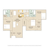3 Bed 2 Bath Floor Plan | 1,275 Sq. Ft at Country Club Lakes, Florida