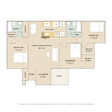 3 Bed 2 Bath Floor Plan | 1,365 Sq. Ft at Country Club Lakes, Jacksonville